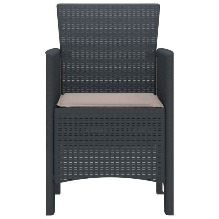 Chaise Relaxant Anthracite - SWEETY Chaise de jardin ou balconlot de 2Anthracite 53x49x85cm Polypropylène 53x49x85cm C3872