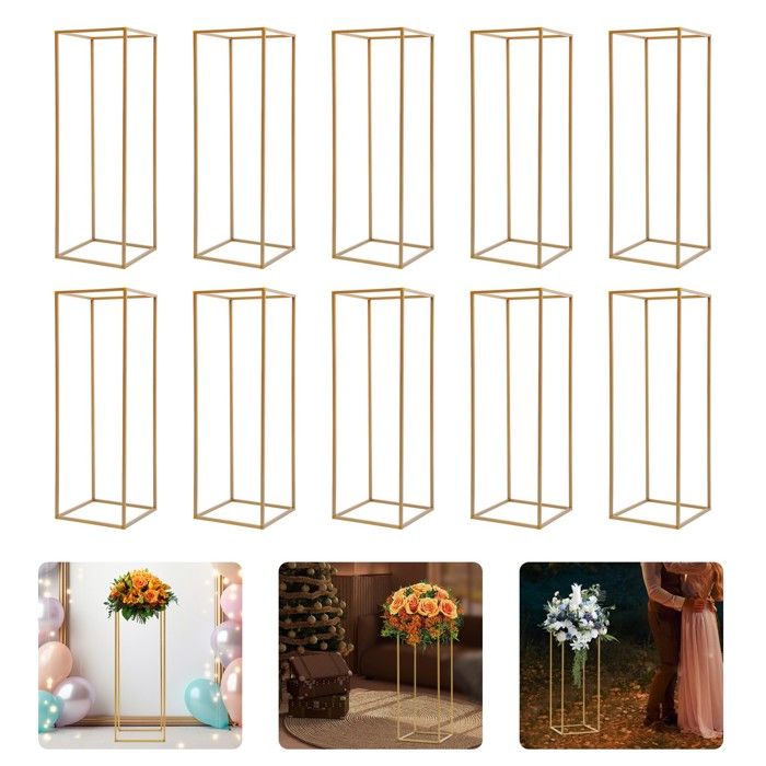 Lot de 10 supports à fleurs cylindriques en métal de 80 cm de haut pour les mariages anniversaires et décoration dintérieur