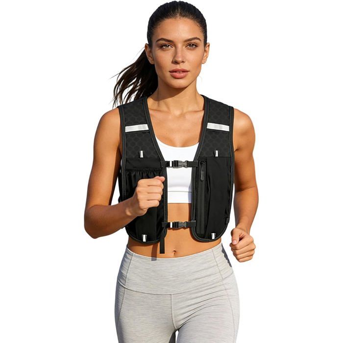 Sac dHydratation Running Homme Femme Gilet de Course Réglable Réfléchissant et Léger pour Marathon VTT Cyclisme Randonnée