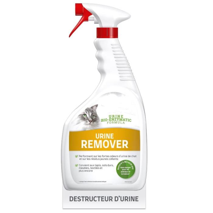 Urine Remover - Spray Eliminateur pour taches et odeurs d’urines du chat – Odeurs tenaces – Action Bio-Enzymatique – 946 ml