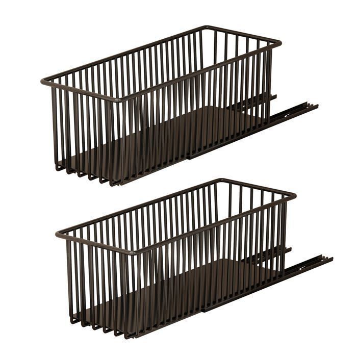 Tiroir de rangement coulissant – Étagère de cuisine – Installation sans perçage – 152 x 412 x 162 mm – 2pcs