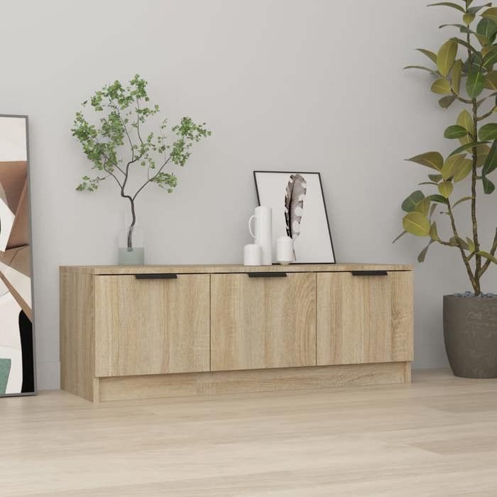 Cabinet TV - vidaXL - Meuble TV pour Télévision - bois dingénierie - chêne sonoma - 102 x 35 x 365 cm@awn75g