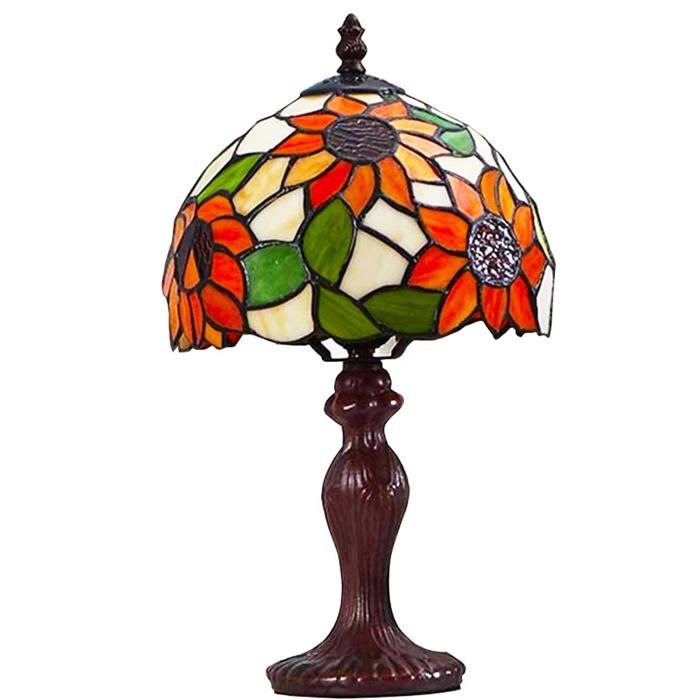 Tiffany Lampes Sun Flower Vitrail De Table Fait Main RéTro Victorienne Lampe Bureau Baroque Pastoral Lampe De Table For Enfants S