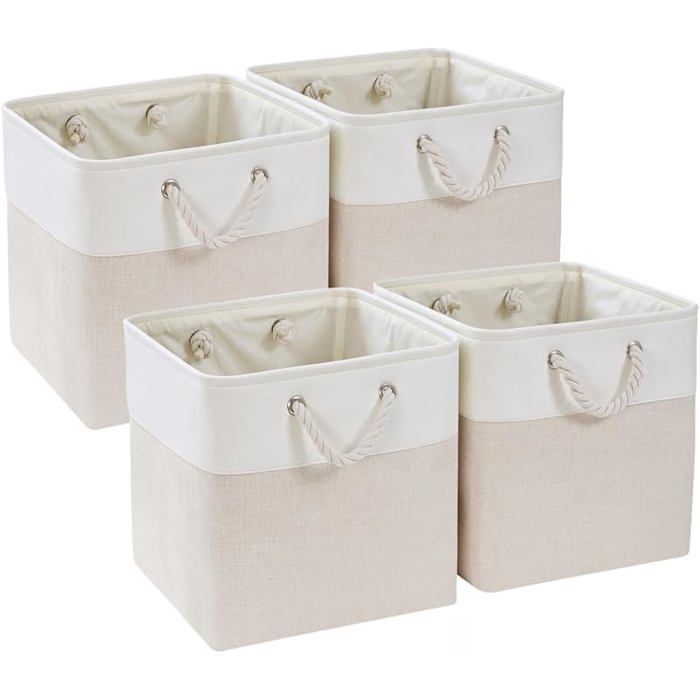 Cube de Rangement Tissu33x38x33cm Paniers de Rangement Pour Vêtements/étagère Compatible 38cm Beige Cir/Bnc