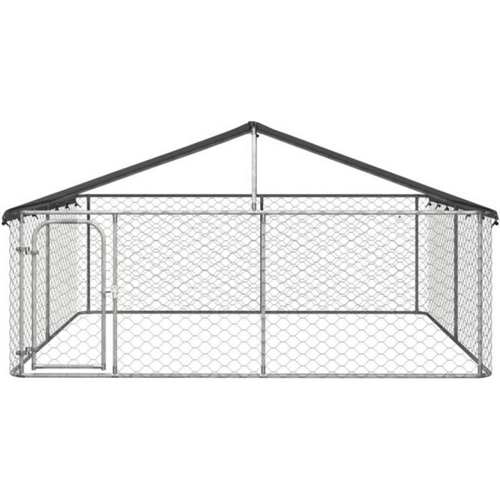 Meilleurs prix pour Chenil d'extérieur avec toit pour chiens 300x300x150 cm-AKO7370392696444
