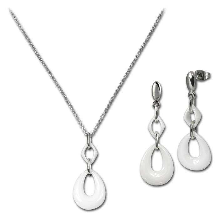 Parure En Céramique Turque (collier + Boucles D'oreilles) Violette, Sans Chaîne - Neuf Sans Emballage