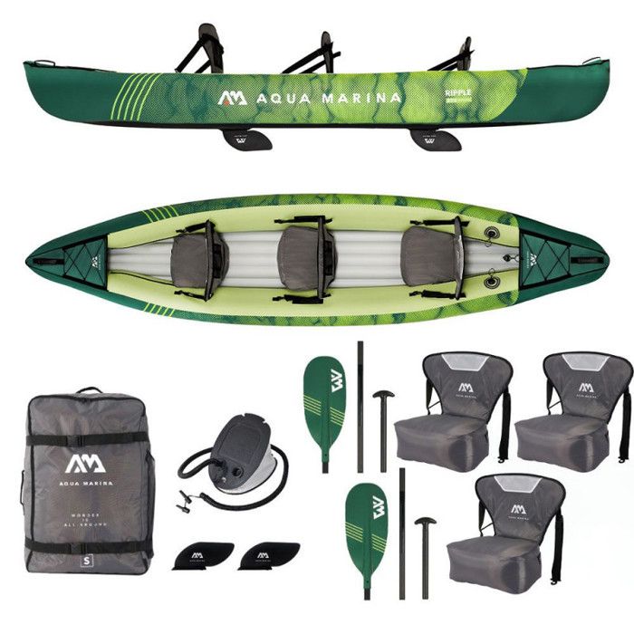 Kayak Aqua Marina Ripple 370 - Adulte - Vert - 2/3 places - 230 kg