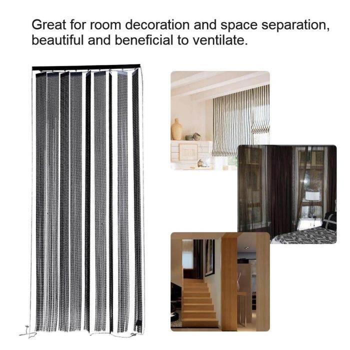 rideau de porte en chaine en metal avec rouleaux ecran de porte a insecte pour salle de bain cuisine noir tam achat vente rideau de porte cdiscount