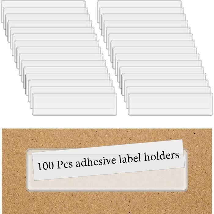 Porte-Étiquettes Adhésifs Transparents - Lot De 10 Pochettes Pour Organisation