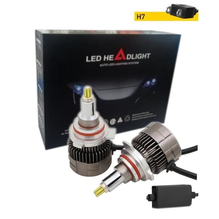 Lot de 2 Ampoules LED H7 12V 100W 20000lm Can-Bus 360 degrés Kit de Conversion