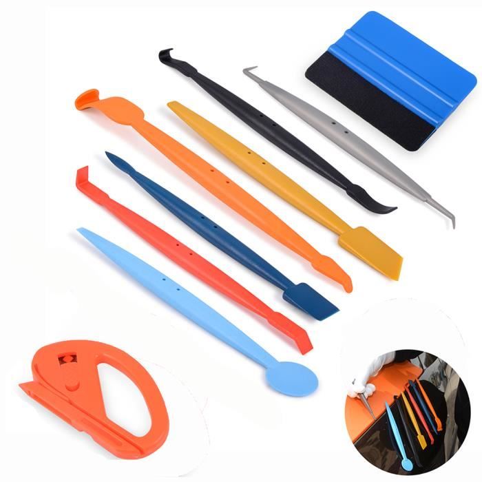 7 Micro Raclettes En Vinyle Pour Fenêtre Voiture - 3 Duretés, 7 Couleurs - Pour Pose Film Teinté, Autocollants, Courbes étroites - 8