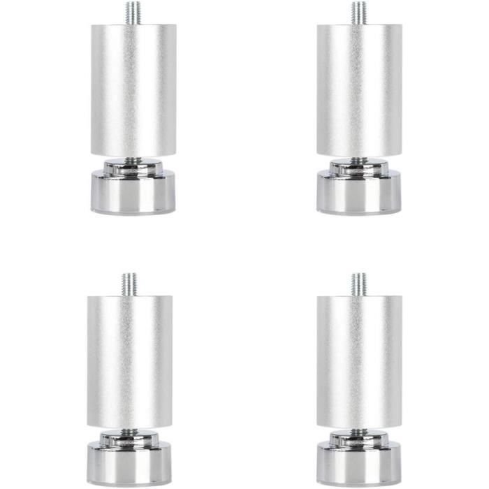 Pieds De Meuble Réglables Inox Uxcell - Lot De 8 - Hauteur 100-115mm - Plaque 60x60mm