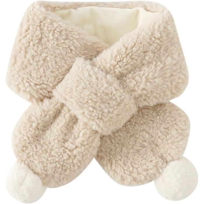 Écharpe Enfant Hiver Automne Col Croisé Fausse Fourrure Mignonne - Cache-Cou Chaud Panda 75x10 Cm Pour Garçons Et Filles