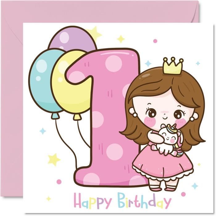 Biglietto D'Auguri Per 10 Anni Bambina – Design Arcobaleno Floreale Con Adesivi – Per Compleanno Nipote, Figlia, Sorella