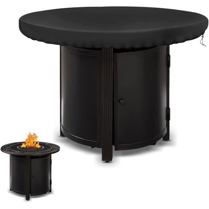 Housse De Protection Pour Plaque De Feu Ronde 80 Cm – Tissu Oxford 420D Imperméable, Anti-UV, Avec Cordon De Serrage