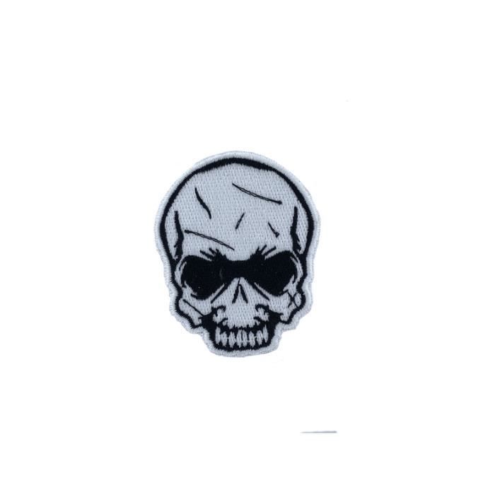 Patch Ecusson Brode Broderie Thermocollant Tete De Mort Biker Squelette Cdiscount Beaux Arts Et Loisirs Creatifs