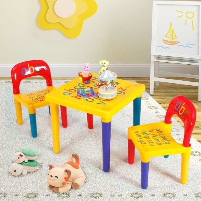 Aliza Enfants/Enfants en Plastique Table et Chaise Ensemble pour intérieur/extérieur étude & Jouer 