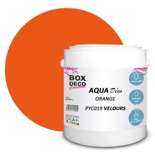 Peinture acrylique aspect velours Aqua déco - Murale - 44 couleurs - 2,5 L  - 25 m² (Orange) - Achat / Vente peinture - vernis Peinture acrylique  aspect - Cdiscount