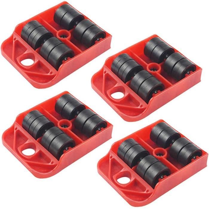 Roulettes Chariot Lourd Roulettes EasyRoll Bleu 100mm - 4 Pièces Charge 540kg Caoutchouc Non Tachant Roues Polyamide Charge Lourde
