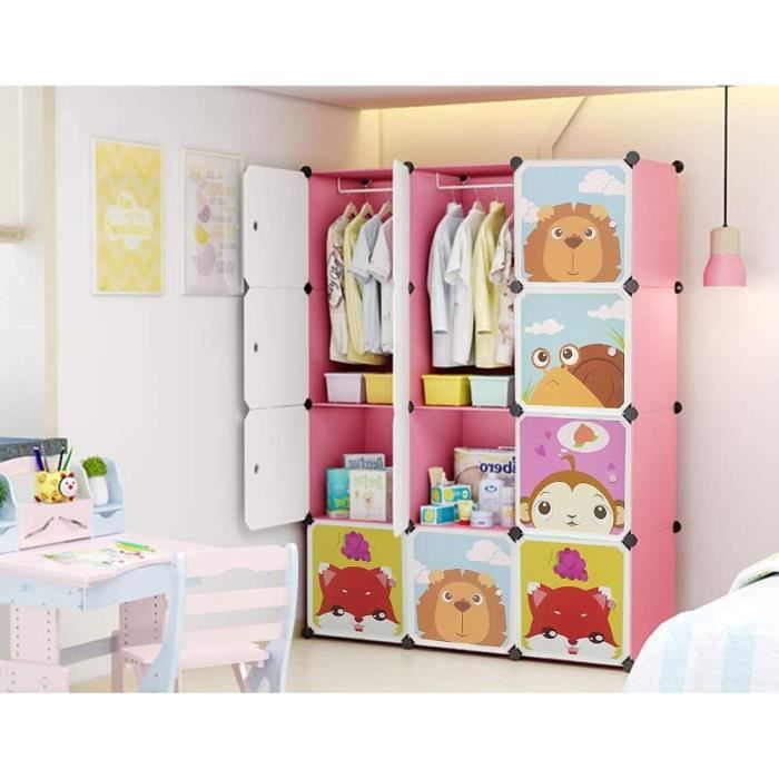Armoire Etagères Plastiques Enfants, 12 Cubes Armoires Meubles de