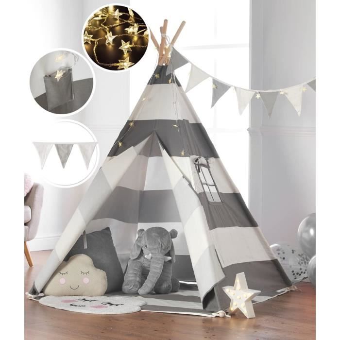 Tente Tipi Intérieure Pour Enfants – Dôme Avec Matelas, Décorations – Jeu, Lecture, Sieste – Intérieur/extérieur