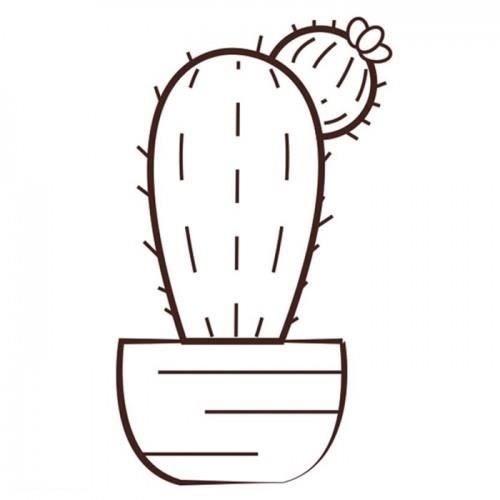 Tampon en bois et timbre en caoutchou pour décorer vos créations d'un petit cactus. 6,2 x 4,4 cm