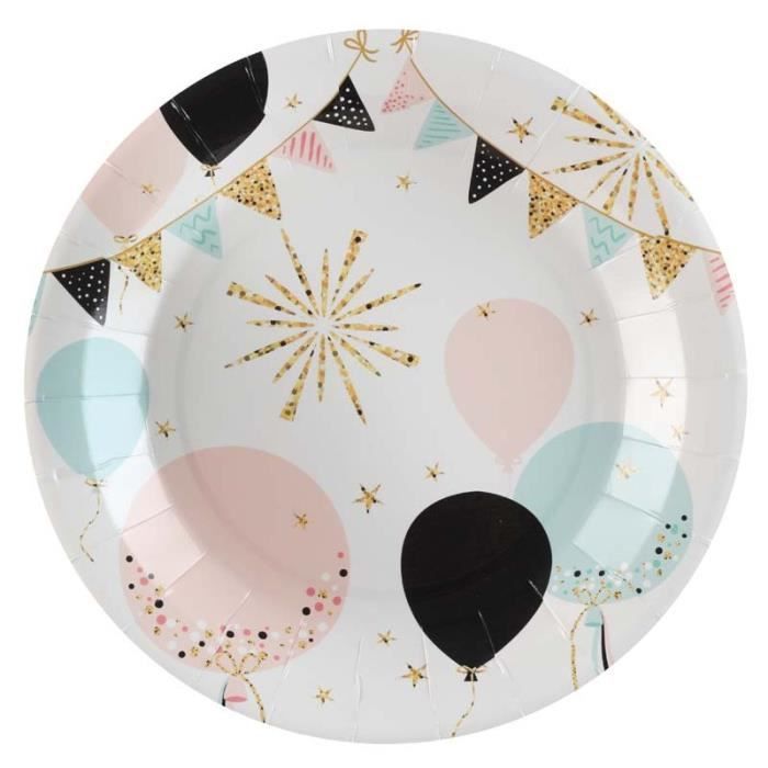 ASSIETTE PAILLETTE MULTI X10