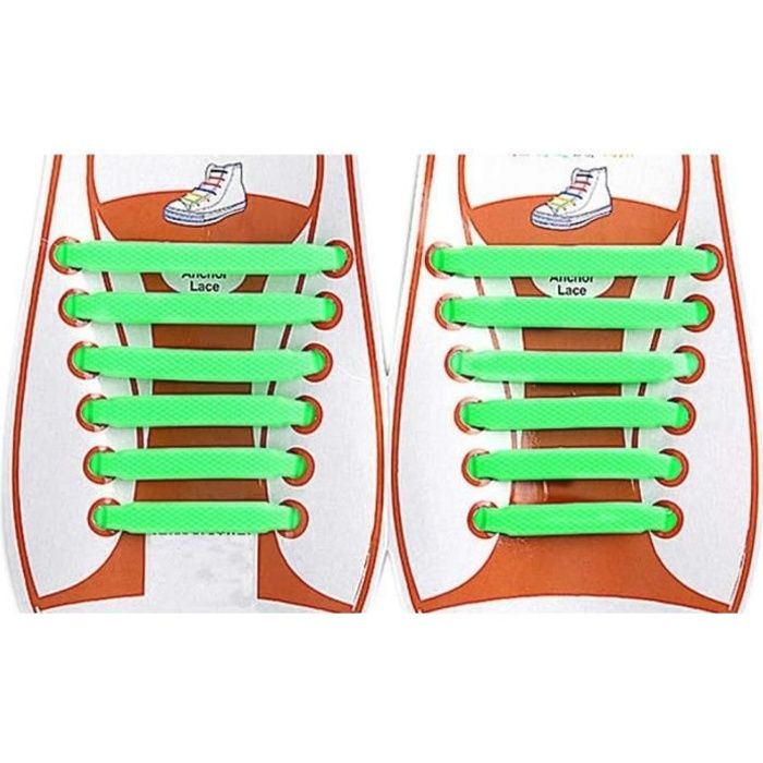14 Lacets élastique s'allume en silicone coloré pour Sport Chaussures De Loisirs Chaussures 