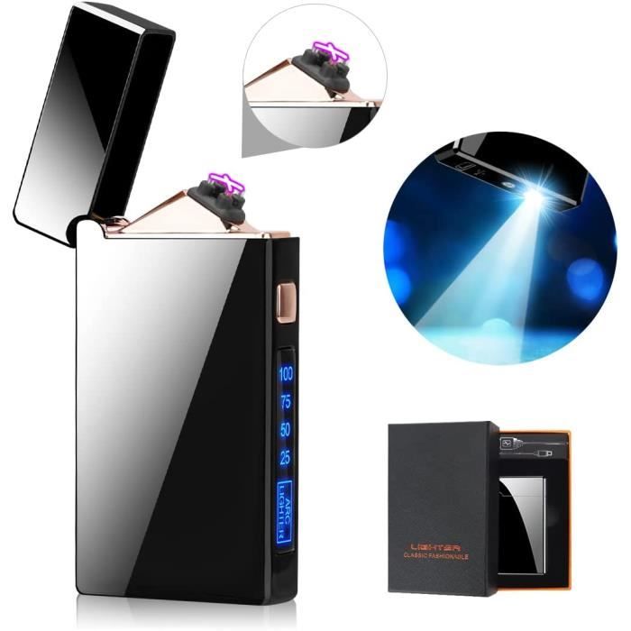 LcFun Briquet Plasma USB Rechargeable – Col Flexible 25 Cm – Sécurité Verrouillable – 2 Pièces Noires