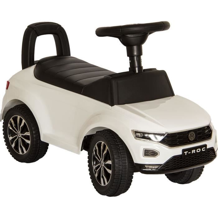 Porteur bebe VW blanc pousseur avec volant sonore voiturette enfant avec de la musique Cdiscount Jeux Jouets