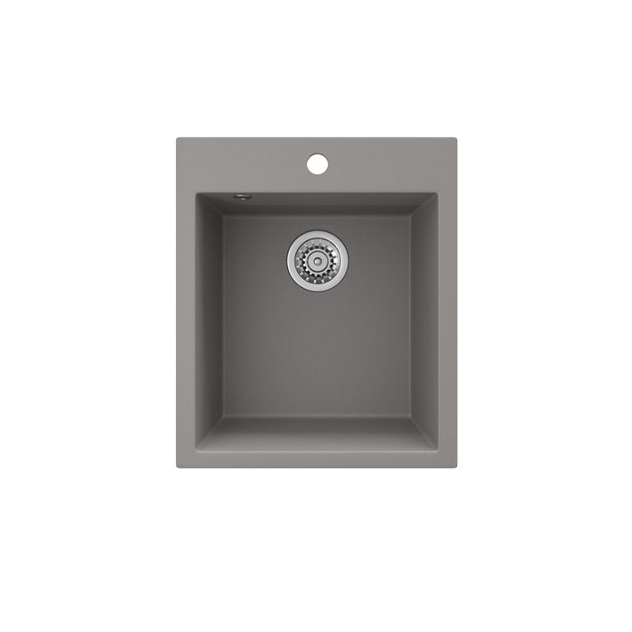 Évier Granit Bergström Venise Noir - Encastrable Avec égouttoir Et Siphon Inclus - Neuf