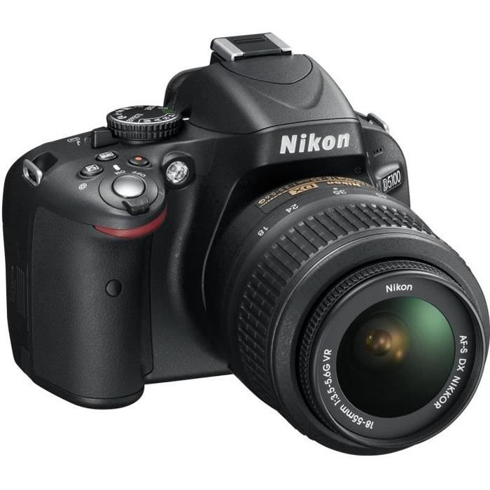 Appareils photo reflex numériques Nikon D5100 Appareil photo numérique Reflex 16.2 Kit Objectif VR 18-55 mm Noir 19683