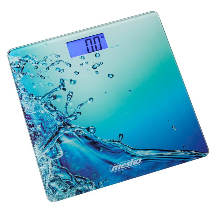 Balance Pese Personne Numérique Haute Précision Design en Verre Écran LCD 150Kg Mesko MS8156 Bleu