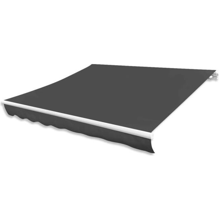 Store Banne - Toile dauvent Anthracite - 450x300 cm - Résistante aux UV