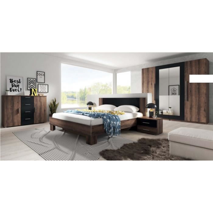 Chambre Complete Vera 180x200 Cm Cognac Sans Armoire Lit