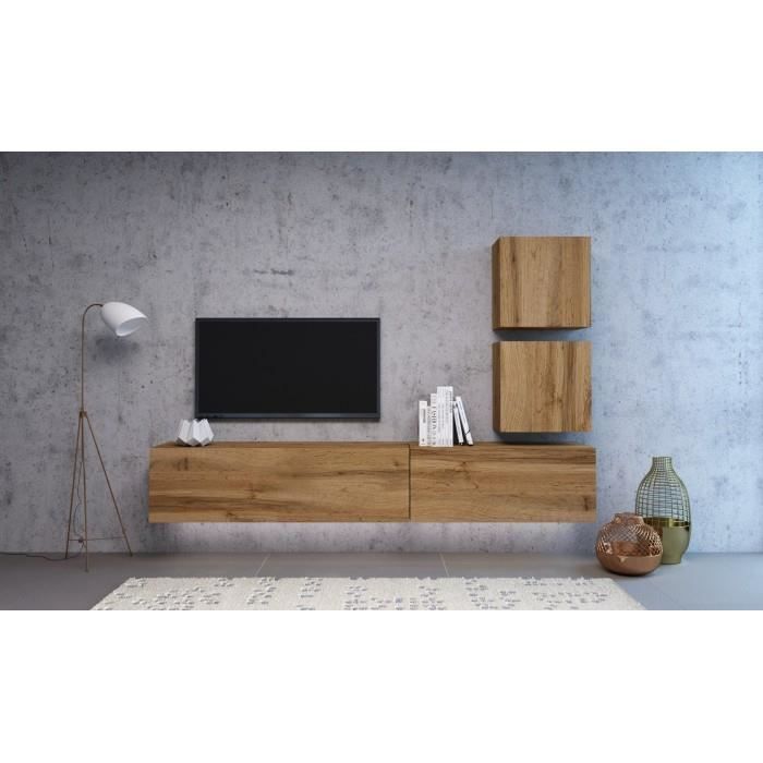 Vivio Ensemble Meubles Tv A Suspendre Led 4 Elements Mur