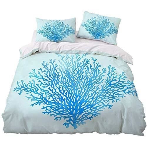 Housse de couette 220X240Cm Ancre marine Avec 2 taies d'oreiller[1528