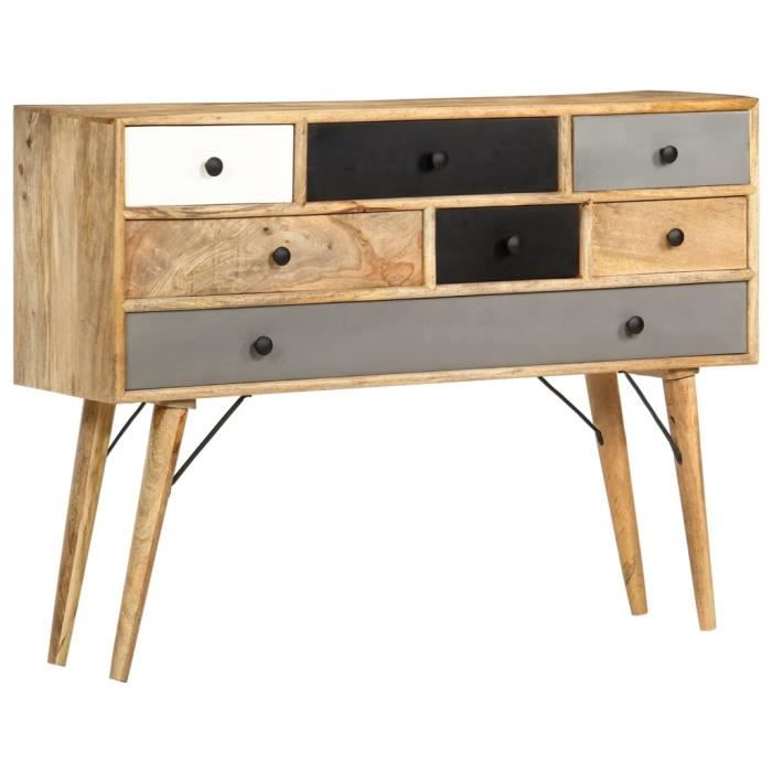 1618[Classic]Enfilade Meuble ScandinaveBuffet bas contemporain décorCommode de salon 110x30x82 cm Bois de manguier massif