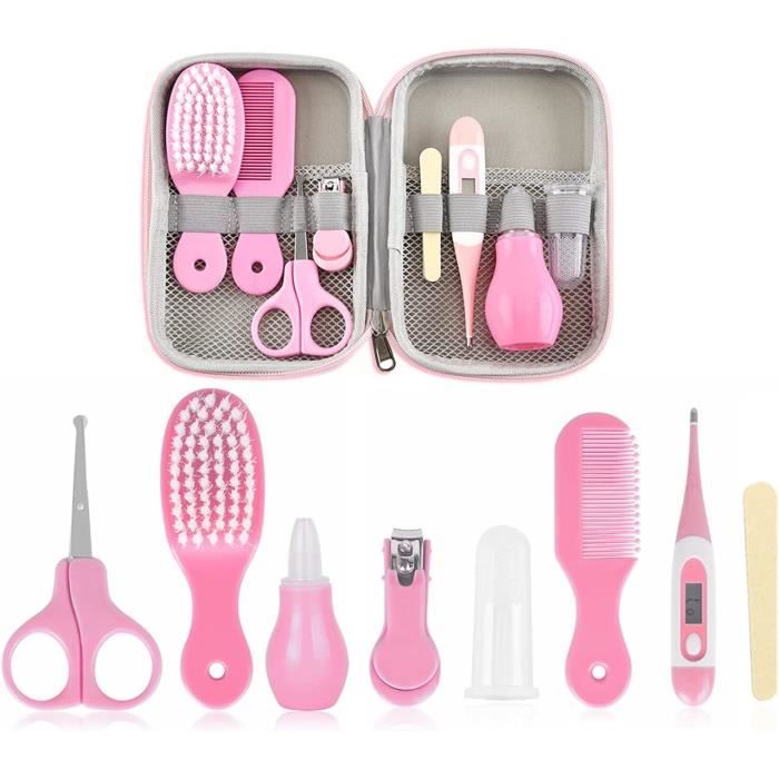 Kit Soin Bébé 13 Pièces BelonLink - Thermomètre, Coupe-Ongles, Aspirateur Nasal