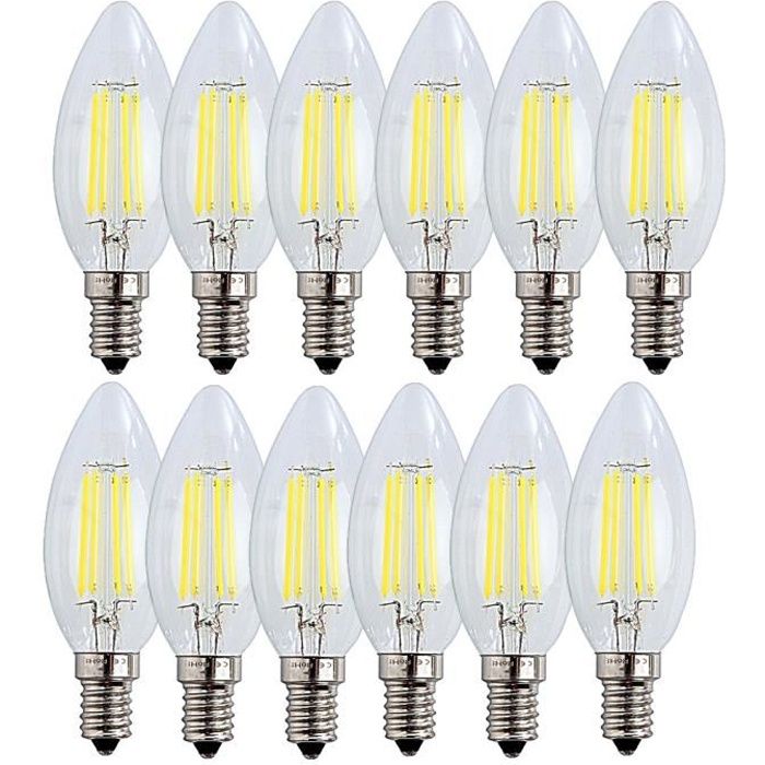 Ampoule LED couleur blanc E27 en forme de bougie, 5W,10CM