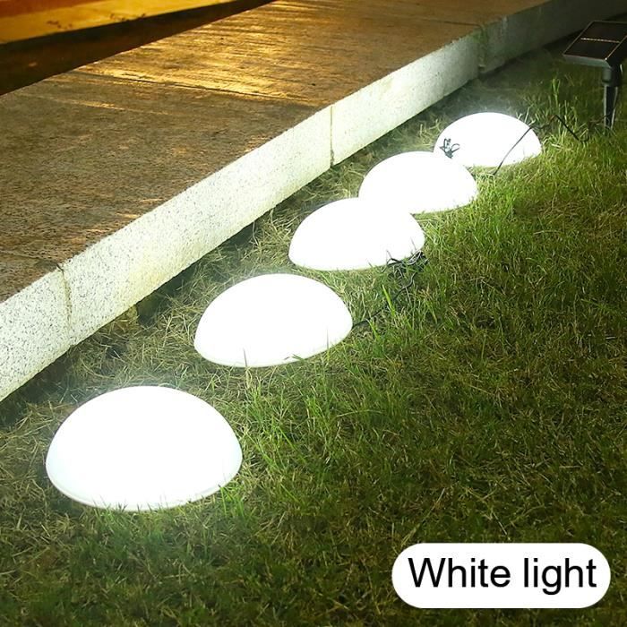 Couleur d'émission lumière blanche Lampe solaire imperméable en forme de demi-boule, luminaire décoratif d'ex