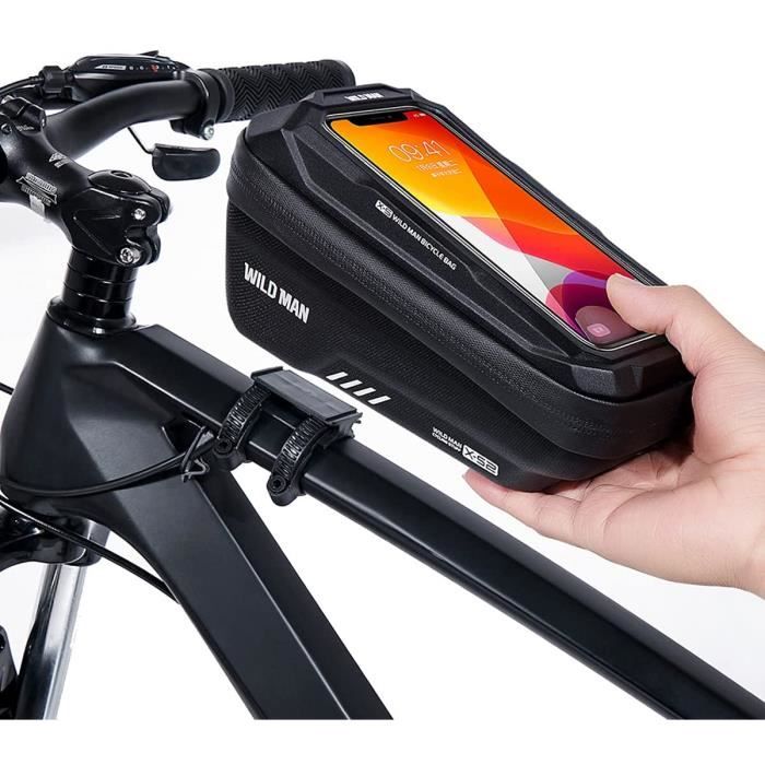 Sacoche Vélo Téléphone Étanche, Support Téléphone Vélo Cadre Guidon pour  Smartphone sous 6,5 Pouces - noir - Cdiscount Sport