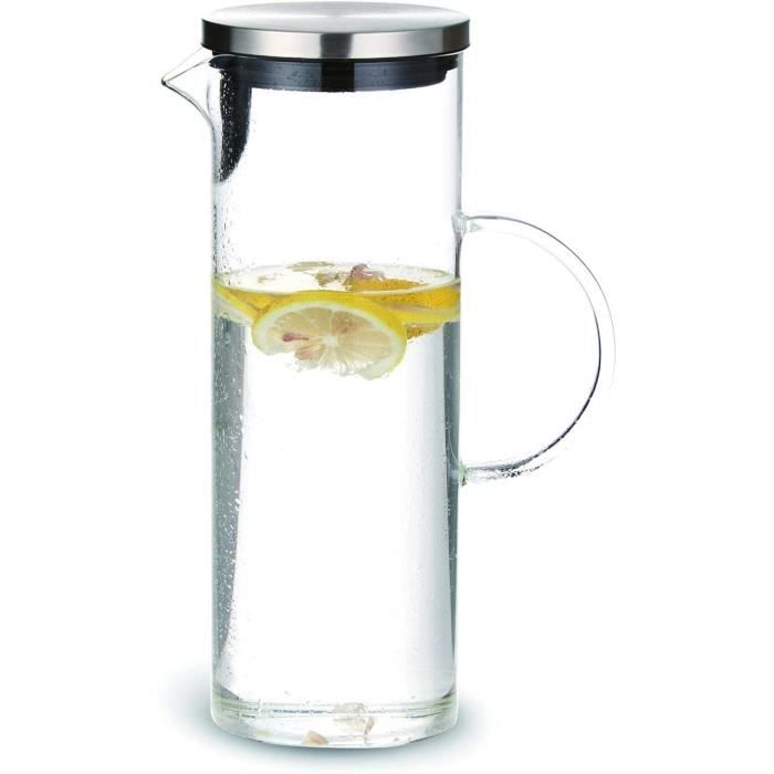 Luvan Pichet En Verre De 1,927,8 G Avec Couvercle Et Bec Verseur, Pichet à Thé Glacé à Large