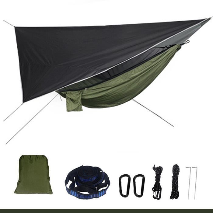 Tente Hamac Avec Moustiquaire Et Mouche – Pour 1 Personne, Capacité 440LBS, Randonnée Camping