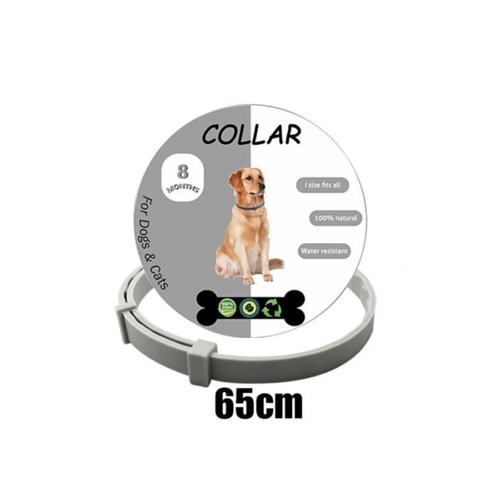 Meilleurs prix pour Collier antiparasitaire pour Grands Chiens contre les puces et les tiques Pendant 8 Mois - 65 cm - Silicone
