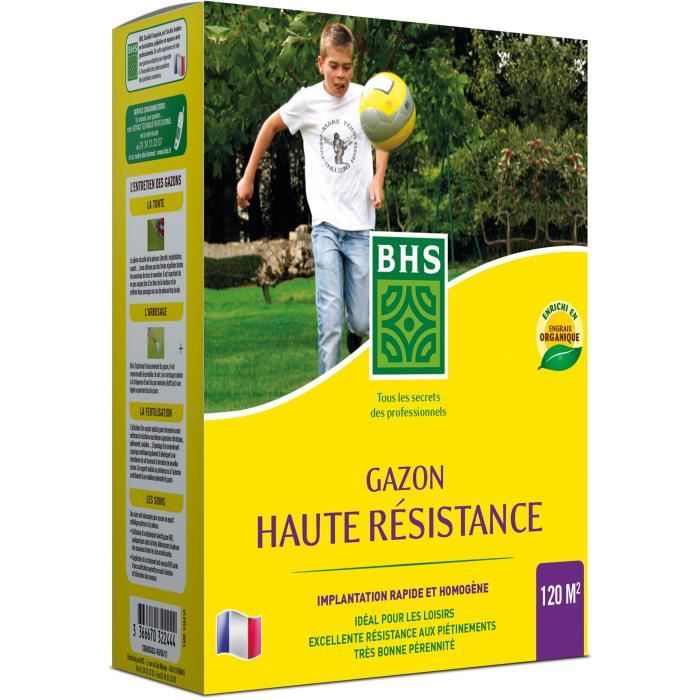 BHS Gazon haute résistance + engrais - 3 kg