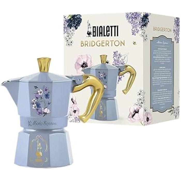 Cafetière Moka Express BIALETTI Bridgerton 3 tasses 130ml Aluminium Poignée antibrûlure