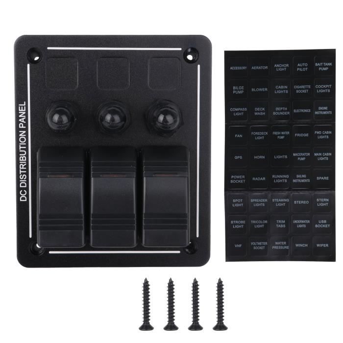 DC12V Switch Panel Rocker LED On Off Dual 3 Gang pour RV Car Marine ...