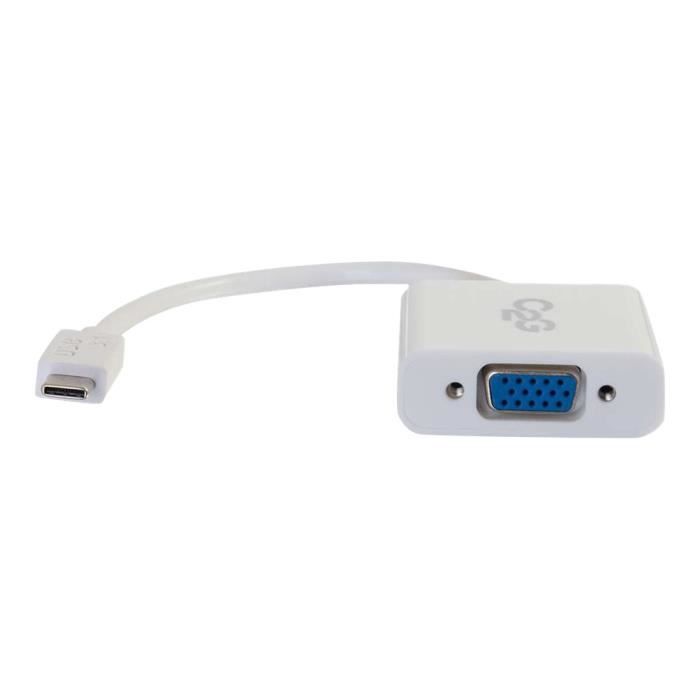 C2G USB 3.1 USB-C To VGA Video Adapter Adaptateur vidéo externe USB 3.1 D-Sub blanc
