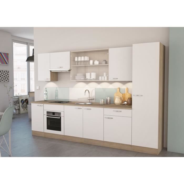 Meuble Haut Cuisine Origan 60 Cm 1 Porte - Fabriqué En France Chêne Et Noir